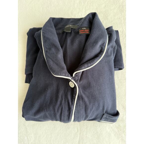 J Crew Women’s Navy Short Pajama Set Long Sleeves XXL Lounge Sleep Wear Cotton - Picture 13 of 13